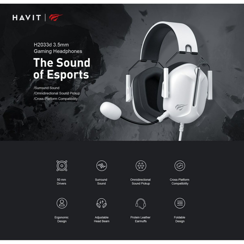 Auriculares con Micrófono Gaming Havit H2033d