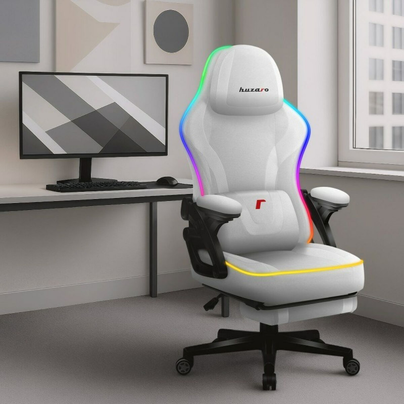 Silla Gaming Huzaro HZ-FORCE 4.6 RGB WHITE MESH
