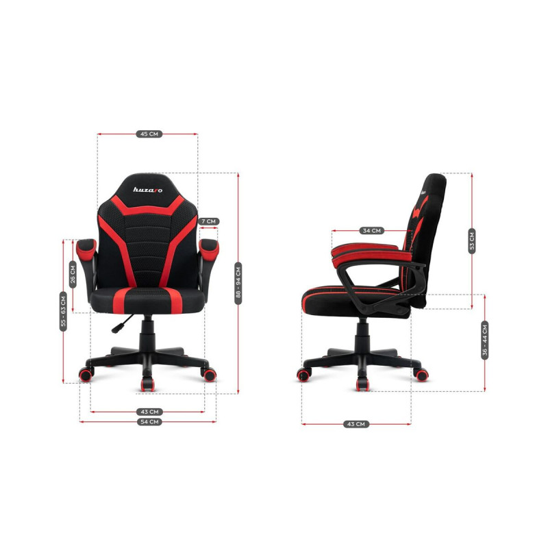 Silla Gaming Huzaro HZ-Ranger 1.0 red mesh Negro Rojo